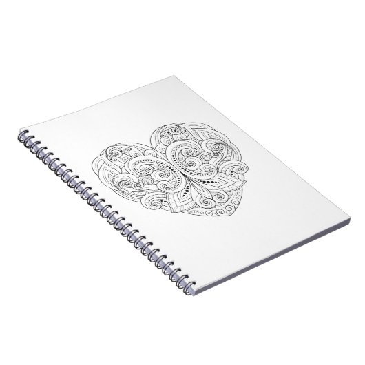 抽象的なハートの落書き ノートブック (右側)