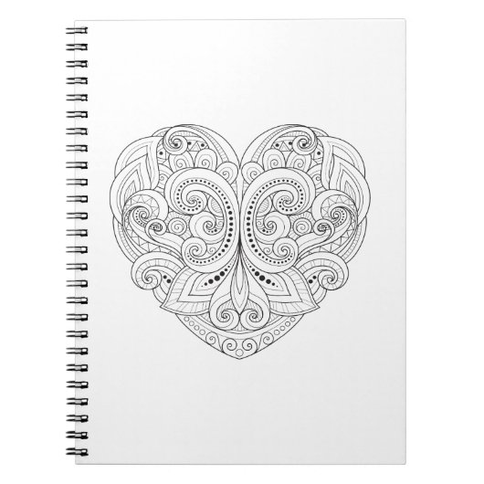 抽象的なハートの落書き ノートブック (正面)