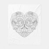 抽象的なハートの落書き フリースブランケット (正面)