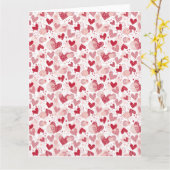 抽象的なハート柄の包装紙　中サイズのギフト カード (黄色い花)