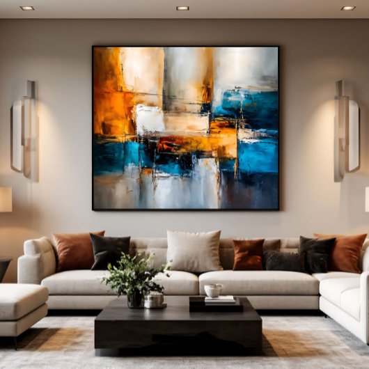 抽象的なハーモニー：線、光、形 キャンバスプリント