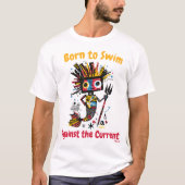 抽象的なバイブラントマーメイドグラフィックTシャツ Tシャツ (正面)