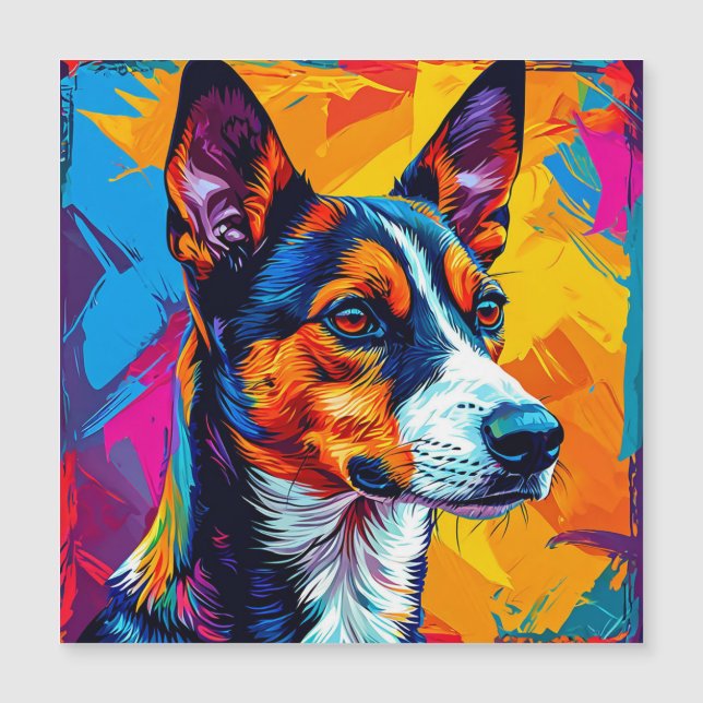 抽象的なバセンジーの犬の肖像画 (正面)