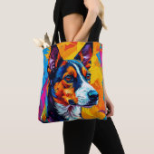 抽象的なバセンジーの犬の肖像画 トートバッグ (クローズアップ)