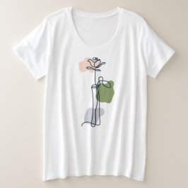 抽象的なバラの花 プラスサイズTシャツ