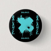 抽象的なバランスボタン ピン - 現代のサイバーパンク (正面)