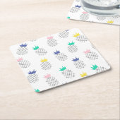 抽象的なパイナップル2 スクエアペーパーコースター (アングル)