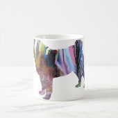 抽象的なパグのシルエット コーヒーマグカップ (中央)