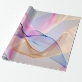 抽象的なパステルカラーの布の流れ ラッピングペーパー (アンロールド)