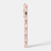 抽象的なパステルカラーの輝く四葉模様 iPhoneケース (左側面)