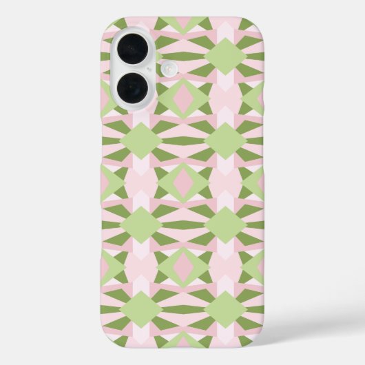 抽象的なパステルグリーンとピンクの幾何学模様 Case-Mate iPhoneケース (裏面)