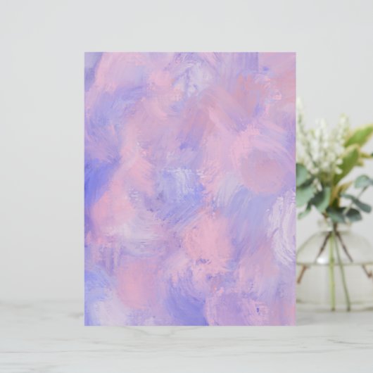 抽象的なパステルピンクとブルーのスクラップブッキングペーパー (スタンド正面)