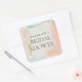 抽象的なパステルペイントの優雅なプリウェディングシャワー スクエアシール (封筒)