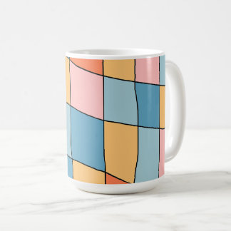 抽象的なパステル幾何学模様のマグカップ コーヒーマグカップ