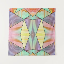 抽象的なパステル染色液体大理石幾何学 タペストリー