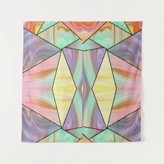 抽象的なパステル染色液体大理石幾何学 タペストリー (正面)