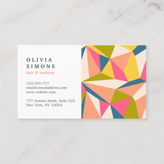 抽象的なパターンが付いている最小主義の名刺 名刺 (裏面)