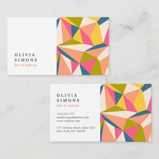 抽象的なパターンが付いている最小主義の名刺 名刺 (正面/裏面)