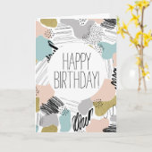 抽象的なパターンハッピーバースデーカード カード (黄色い花)