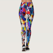 抽象的なパターン多彩でカラフルなペンキの軽打 レギンス (裏面)