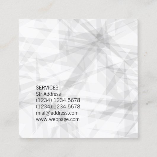 抽象的なパターン幾何学的な芸術 スクエア名刺 (裏面)