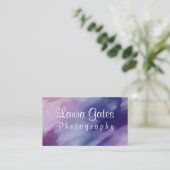 抽象的なパターン紫色の水彩画 名刺 (スタンド正面)