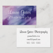 抽象的なパターン紫色の水彩画 名刺 (正面/裏面)
