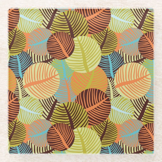 抽象的なパターン ガラスコースター (正面)