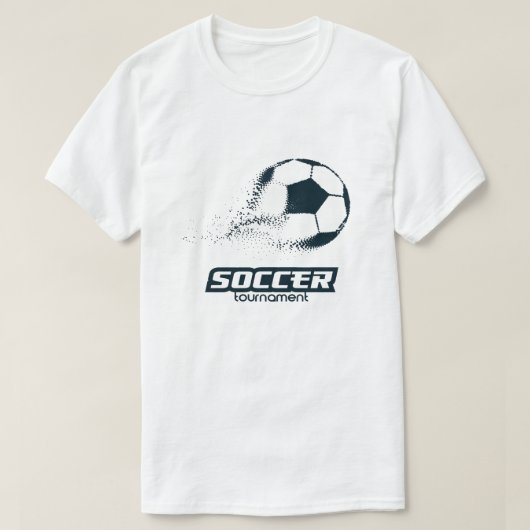 抽象的なパーティクルサッカーボールトーナメントデザイン Tシャツ (デザイン正面)