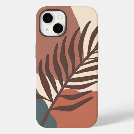 抽象的なパームリーフのミニマルアート Case-Mate iPhoneケース (裏面)