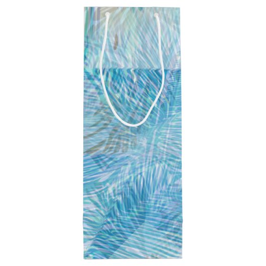 抽象的なパームリーフの植物学的花 ワインギフトバッグ (裏面)