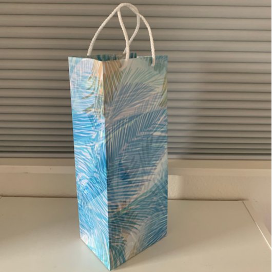 抽象的なパームリーフの植物学的花 ワインギフトバッグ