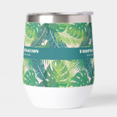 抽象的なパームリーフパターンカスタムテキスト (左面)