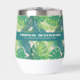 抽象的なパームリーフパターンカスタムテキスト