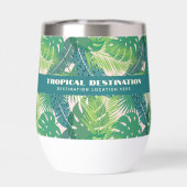 抽象的なパームリーフパターンカスタムテキスト (背面)