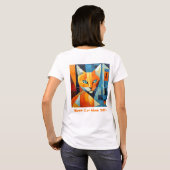 抽象的なヒゲ:最高の猫ママ Tシャツ (裏面フル)