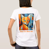 抽象的なヒゲ:最高の猫ママ Tシャツ (裏面)