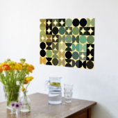 抽象的なヒップサークル フュージョンアート ゴールド 箔ポスター (レイダウン (キッチン))