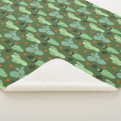 抽象的なヒップスターのサボテンの砂漠パターン シェルパブランケット (3/4)