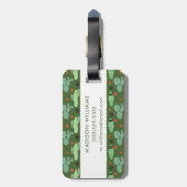 抽象的なヒップスターのサボテンの砂漠パターン ラゲッジタグ (裏面縦)