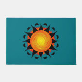 抽象的なヒマワリ ドアマット (正面)