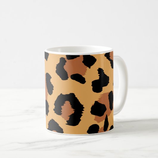 抽象的なヒョウの毛皮 コーヒーマグカップ (正面右)