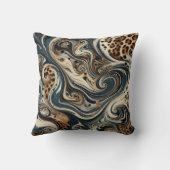 抽象的なヒョウ柄の渦巻き クッション (裏面)