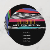 抽象的なビジネスフォーマルアートクリエイティブ 招待状 (正面/裏面)