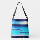 抽象的なビーチのトート クロスボディバッグ (裏面)