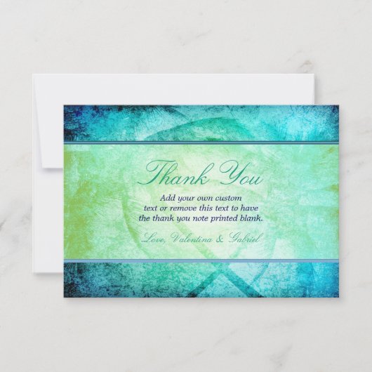 抽象的なビーチの水彩画のサンキューカード サンキューカード (正面)