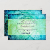 抽象的なビーチの水彩画の応答カード 出欠カード (正面/裏面)