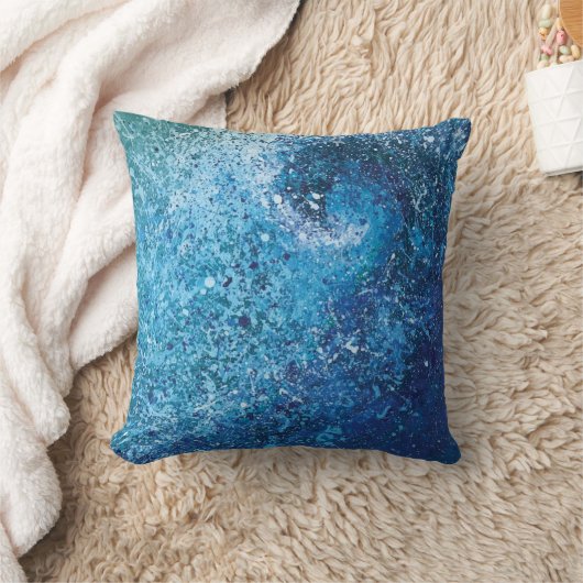 抽象的なビーチの波のファインアートの絵画 クッション (ブランケット)