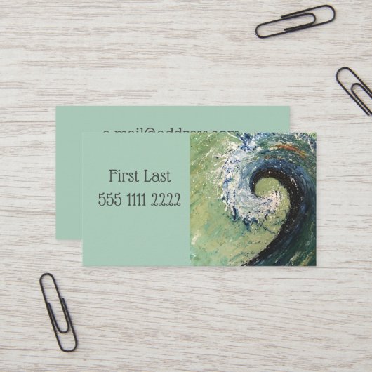 抽象的なビーチの波のファインアートの絵画 名刺 (正面/裏面インサイチュ)