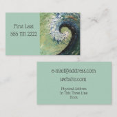 抽象的なビーチの波のファインアートの絵画 名刺 (正面/裏面)